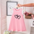 thumbnail image 5 of FRSASU Girl's Sleeveless Summer Tank Dress Crew Neck Casual Solid Color Heart Applique Summer Beach Sundress Pink, 5 of 6