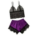 thumbnail image 2 of Satin Pajamas Women Set- Halter Camisole Lace Nightdress Sexy Underwear Sleepwear 2PC, 2 of 4