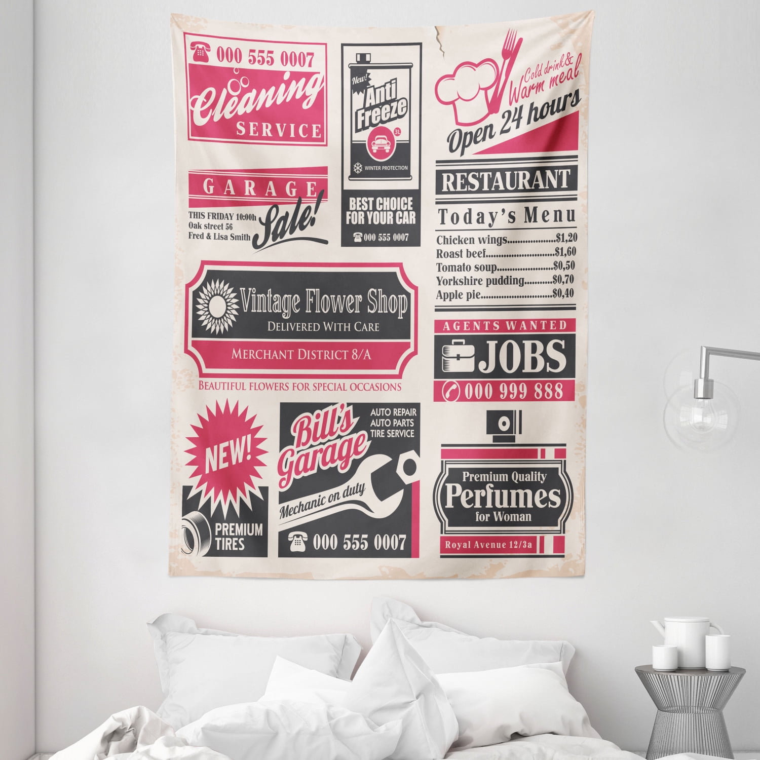 Retro Tapestry, Retro Newspaper Magazine Design Outdated Layout ...