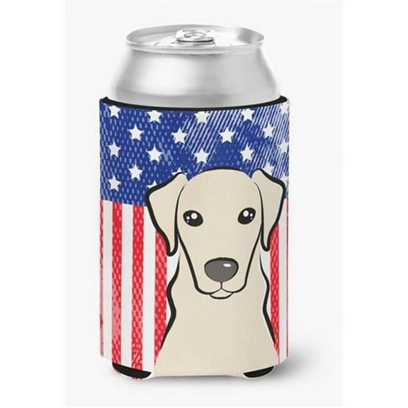 Carolines Treasures BB2152CC American Flag & Yellow Labrador Can or Bottle Hugger