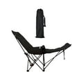 thumbnail image 4 of Silla de campamento reclinable respaldo ajustable portátil con sillón de bolsas de transporte plegable para el jardín de conciertos, césped, tomando e Negro, 4 of 8