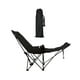 thumbnail image 3 of Silla de camping plegable y reclinable, tumbona portátil con reposapiés extraíbles Negro, 3 of 8