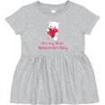 thumbnail image 3 of Inktastic It's My First Valentine's Day Girls Baby Dress, 3 of 5