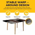 thumbnail image 4 of Brown Black Table Cloths for 6 Foot Rectangle Tables, Modern Abstract Art Farmhouse Striped Patio Waterproof Elastic Fitted Tablecloths, Washable Rectangular Table Cover for Camping, 4 of 8