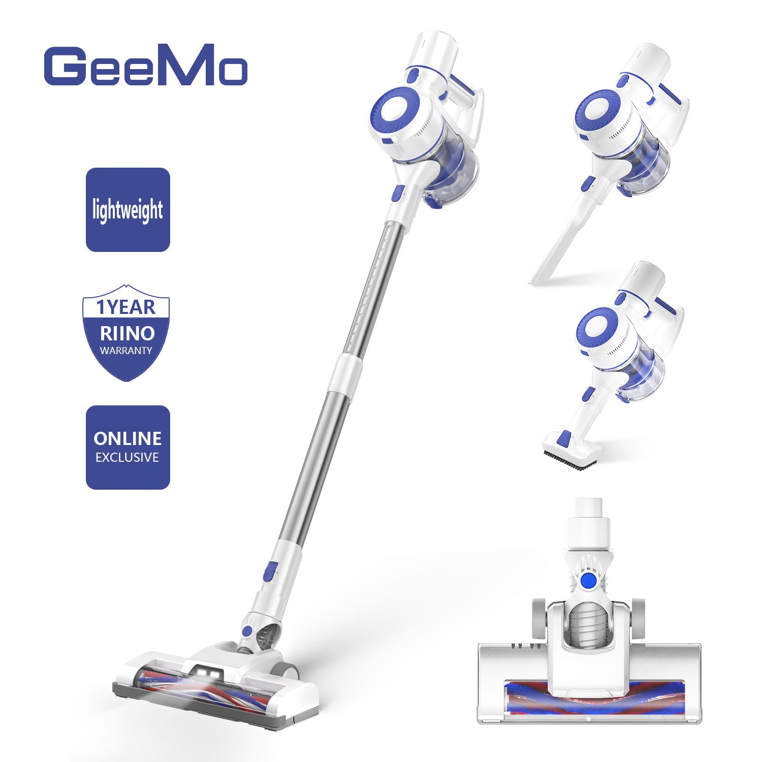 Buy GeeMo Stick Vacuum, 4-in-1 Cordless 