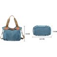 thumbnail image 4 of Bolso de lona para mujer, bolso a granel, mochila de ocio vintage, azul, 4 of 5