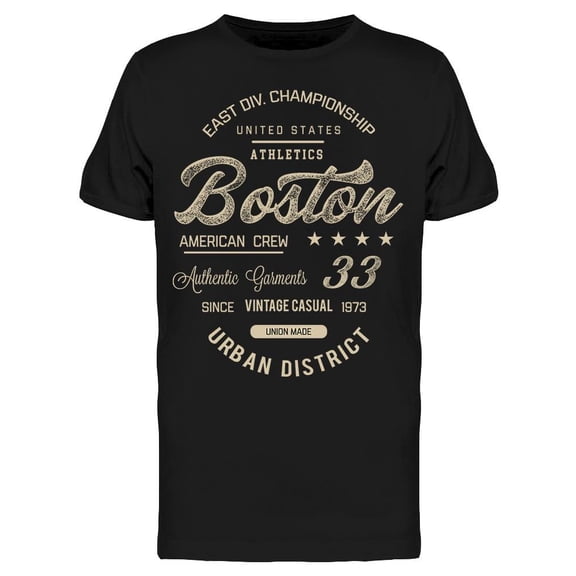 Logo: Boston, Urban District T-Shirt Men -Image by Shutterstock, Male Small