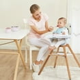 thumbnail image 2 of Babyjoy 3-in-1 Convertible Wooden Baby High Chair with Tray Adjustable Legs Cushion Beige, 2 of 12