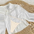 thumbnail image 3 of IYYVV Women's Bikini Set Solid Color Two Piece Swimsuit Halter Top Side Tie Bottom Bathing Suit Beige M, 3 of 3