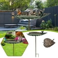 thumbnail image 2 of Outdoor Bird Bath Cast Iron Leaf-Shaped Water Bowl Statue Bird Bath Standing Metal Garden Decoration Balcony Yard For Patio Pole, 2 of 9