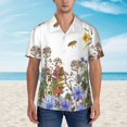 thumbnail image 2 of Honeii Herbs and Wildflowers Print Men’s Hawaiian Shirt,Classic Button-Down Short Sleeve Shirt, for Beach, Vacation, and Outdoor Activities,X-Large, 2 of 7