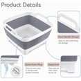 thumbnail image 3 of UYGDUY-2.4 Gal(9L) Collapsible Dish Basin with Drain Plug, Space Saving Outdoor Multiuse Foldable Sink Tub, Dishpan, Kitchen Storage Tray for Camping, Vegetable Washing, RV (Gray), 3 of 4