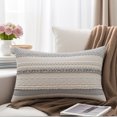 thumbnail image 2 of Unique Bargains Striped Decorative Throw Pillow Covers Pack of 1 Grey 18" x 18", 2 of 7