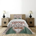 thumbnail image 3 of Ambesonne Colorful Quilted Coverlet 2 Pcs, Vintage Hipster Pugs, Twin Size, Multicolor, 3 of 5