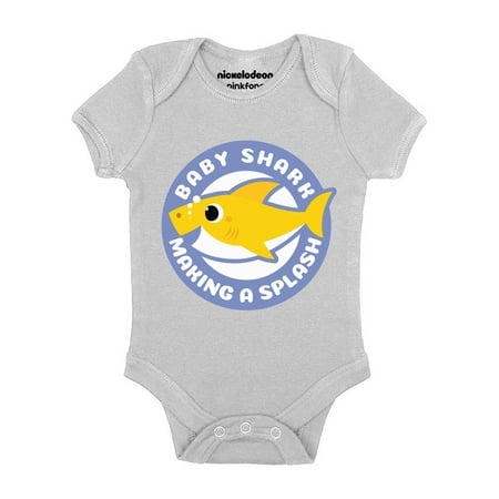 

Baby Shark Making a Splash Outfit for Baby Boys Girls- Newborn 6m 12m 18m 24m Baby Shark One Piece Bodysuit