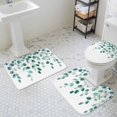 thumbnail image 3 of Eucalyptus Leaf Bathroom Rugs Set Spring Sage Green Eucalyptus Plants Leaves Vintage Non Slip Absorbent Soft Bath Mats 3 Piece Set with Bathroom Rug, U-Shaped Floor Mat, Toilet Seat Cover Large Size, 3 of 9