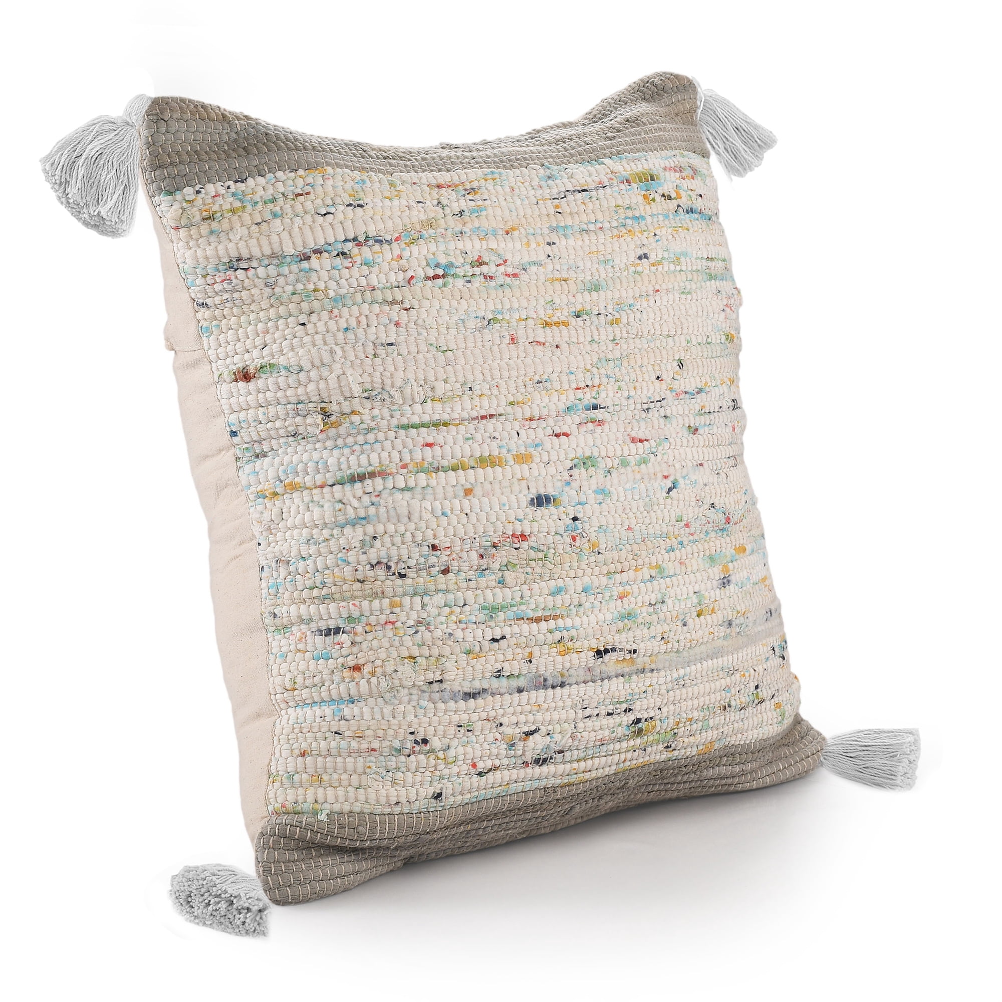 Harlow Hill Luma 20" x 20" Dove/Multi Color Block Cotton Adult Decorative Throw Pillow Cover