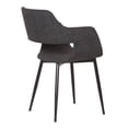 thumbnail image 5 of Allora 32" Modern Fabric Open Back Dining Accent Chair in Charcoal, 5 of 6