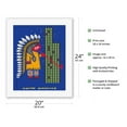 thumbnail image 2 of North America - Native American and Skyscraper - Vintage Airline Travel Poster by Jean Colin c.1956 - Fine Art Rolled Canvas Print 16in x 20in, 2 of 4