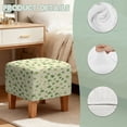 thumbnail image 7 of SCRAWLGOD St. Patrick's Day Shamrock Print Green Beige Stretch Ottoman Cover Square Ottoman Slipcovers for Foot Stool & Folding Storage Furniture Cover with Elastic Bottom for Home Decor, 7 of 7