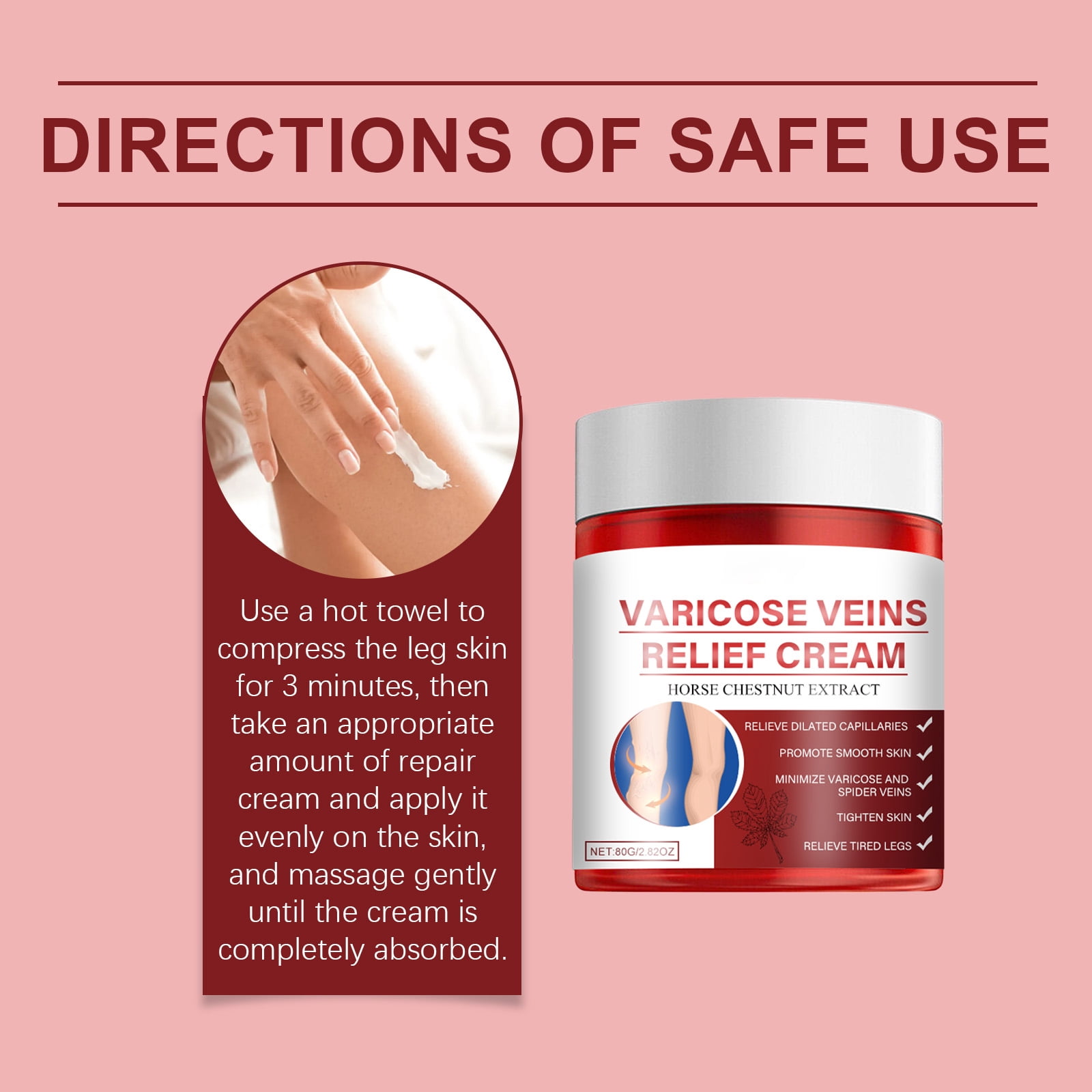 Alvantor Foot Cream, Gentle Soothing & Moisturizing Leg Cream, Varicose & Spider Veins Relief, 2.82oz