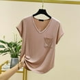 thumbnail image 2 of Lumtrix Pajama Tops Women Cap Short Sleeve Loose Fit Sleep Shirts Summer Casual Lightweight Breathable Lounge Blouse Khaki M, 2 of 3