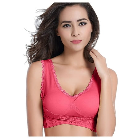 

Yinguo Women s Push Up Wireless Non-Stress Bra Breastfeeding Bra 3D Correction Cleavage Beautiful Back Sports Bra XL