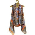 thumbnail image 2 of Accents by Lavello Sheer Designer Vest, Cobalt/Orange Persian Print, 2 of 2