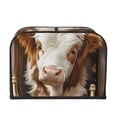 thumbnail image 2 of Haiem Rustic Cow Butterflies Champagne Print Toaster Covers 4 Slice Wide Slot,Bread Dust Cover & Fingerprint Protection,Bread Machine Cover,Appliance Covers, 2 of 7