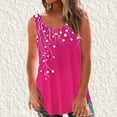thumbnail image 1 of Sentmoon Tenues d'Été pour Femmes Débardeurs Col Rond pour Femmes Coupe Ample Imprimé Vignes Sans Manches T-Shirts Basiques Tendance 2025 pour Week-End Brunch Rose Vif S, 1 of 5