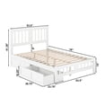 thumbnail image 7 of AFI Tahoe Full Wood Platform Bed with Headboard Footboard & 2 Storage Drawers, White, 7 of 7