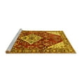 thumbnail image 2 of Ahgly Company Machine Washable Indoor Rectangle Medallion Yellow Traditional Area Rugs, 8' x 10', 2 of 4