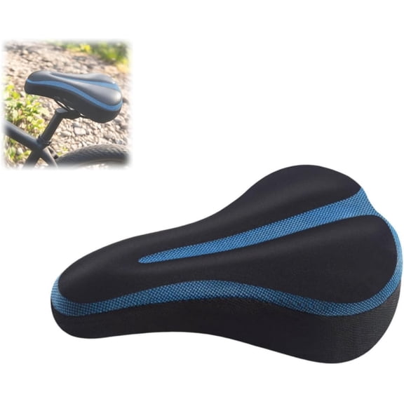 Dual-Layer Gel & Memory Foam Bike Seat Cover – Relieves Pressure Points, Absorbs Shock & Keeps You Comfortable on Long Rides – No More Saddle Soreness