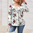 thumbnail image 4 of YueHuiYing Women's Fashion Printing Casual Round Neck Long Sleeve Loose T-shirt Daily Printed Dressy Top, 4 of 6