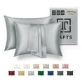 thumbnail image 1 of Tafts Fundas De Almohada De Seda – 0.866 In 100% Pura Seda Morera 6A Para Cabello Y Piel Con Cierre De Cremallera, Funda De Almohada De Seda Natural Orgánica De Doble Cara (Gris Plateado King 20 X 36, 1 of 1