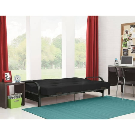 Mainstays Black Metal Arm Futon with 6" Mattress, Multiple Colors