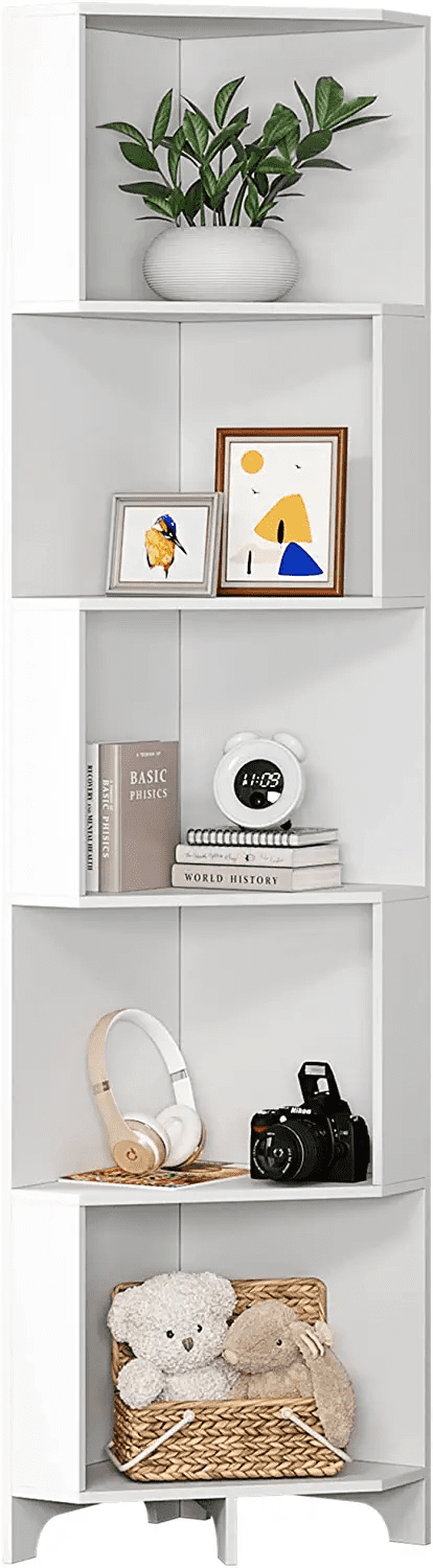 6-Tier Corner Shelf, 75 Inch Tall Narrow Bookshelf Storage Rack, Etagere  Shelves Display Stand for Small Spaces, Rustic Open Bookcase Corner Square  Shelf Tower for Living Room Bathroom – Built to Order