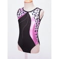 thumbnail image 3 of renvena Kids Girls Rhinestone Floral Dance 2 Piece Outfits Sleeveless Gymnastics Leotards with Shorts 4-14 Leopard 12, 3 of 7