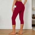 thumbnail image 3 of Capri Leggings for Women High Waisted Tummy Control Lifting Leggings Stretch Cropped Workout Yoga Pants with Pockets, 3 of 5