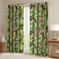 thumbnail image 2 of Rustic Lodge Window Drapes Block 30%-50% Light,Farmhouse Woods Green Camouflage Camo Kitchen Window Treatments 42Wx63L Inches,Jungle Trees Brown Maple Leaves Nature Decor Window Curtains, 2 of 6