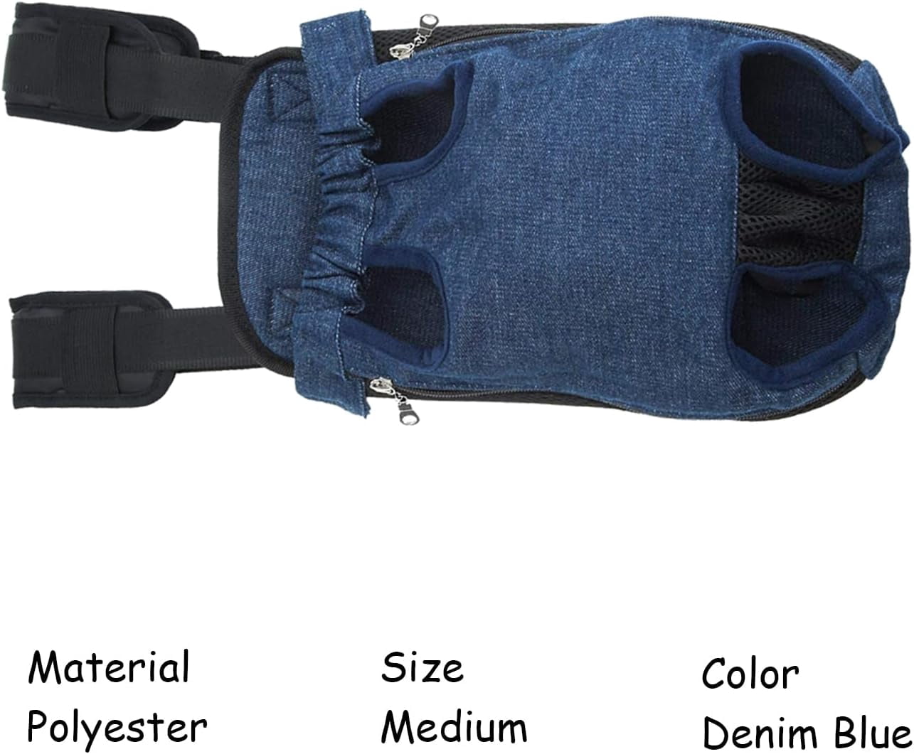 Dog Backpack,Doggy Backpack for Small Dogs,French Bulldog Carrier,Pet Front Dog Carrier Backpacks, Adjustable Dog Backpack Carrier for Hiking, Cycling (Medium, Denim Blue)