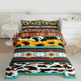 thumbnail image 3 of Manfei Retro Rustic Aztec Bedding Comforter Set,Farm Cattle Hide Twin Comforter Sets,Rustic Flower Floral Bedding Set For Boys Kids,Breathable Home Decor Reversible,2pcs, 3 of 9