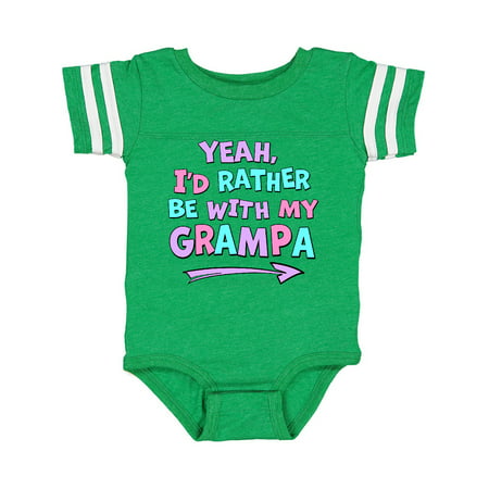

Inktastic Yeah I d Rather be with My Grampa in Pink Blue and Purple Gift Baby Boy or Baby Girl Bodysuit