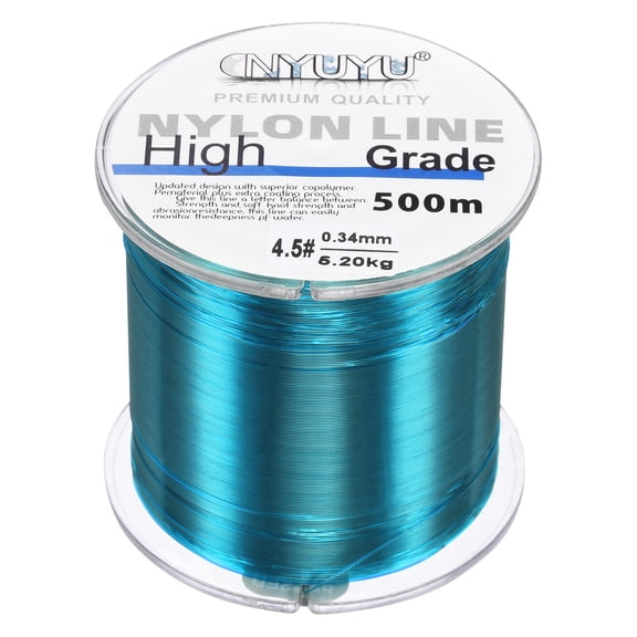 Uxcell 547Yard 12Lb Fluorocarbon Coated Monofilament Nylon Fishing Line Sky Blue