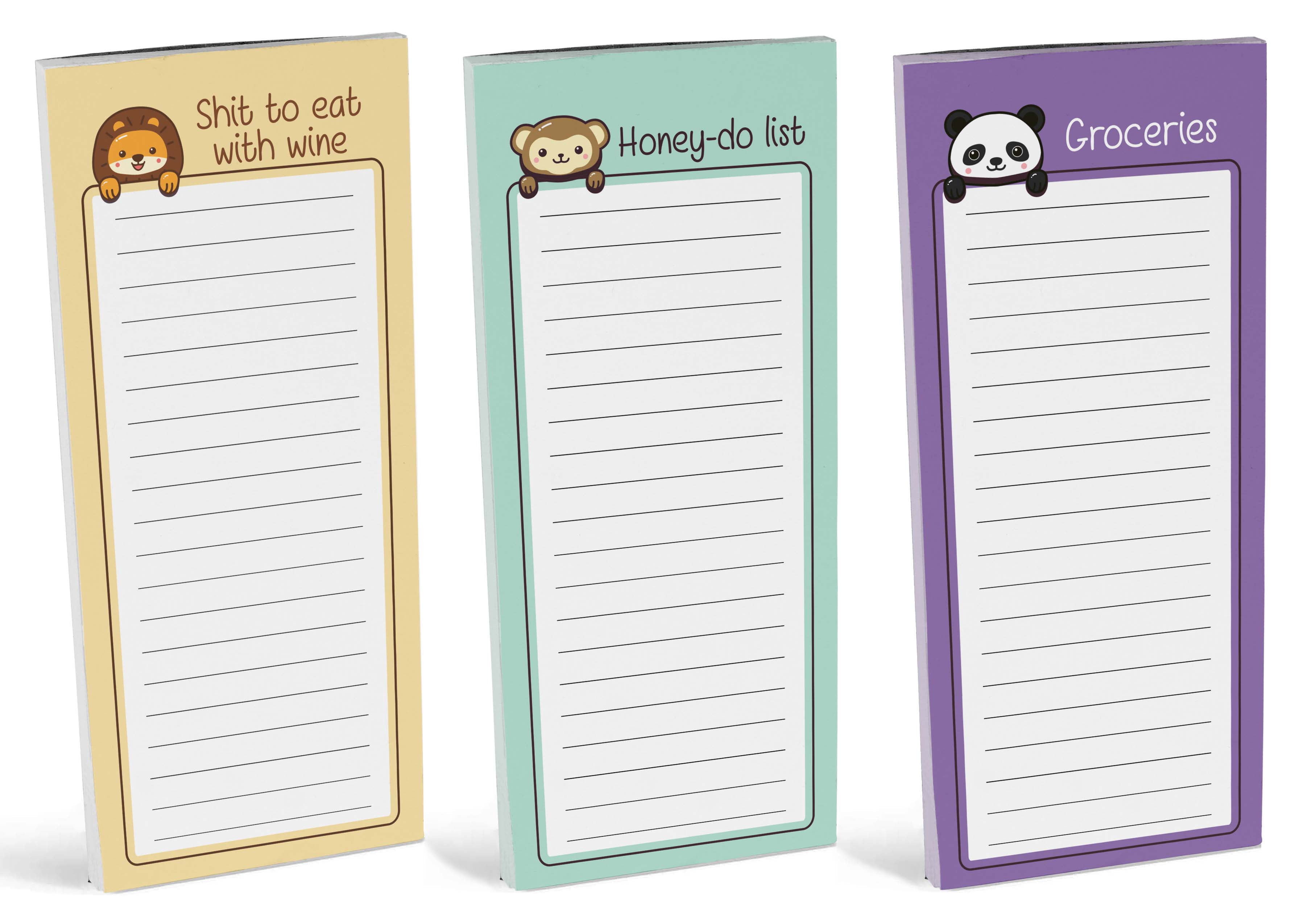 Inkdotpot Pack of 3 Magnetic Fridge To-Do List Notepads- Magnetic Memo Pads For Refrigerator-(50 Sheets Each)-0M