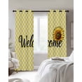 thumbnail image 4 of Yellow Sunflowers Blackout Curtains for Bedroom Living Room Darkening Curtains 63 Inches Long Spring Flower Retro Plaid Window Curtain 2 Panels Set Insulated Window Treatment Grommet Drapes 52"x63", 4 of 9