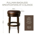 thumbnail image 5 of Open Box Maven Lane Pullman Backless Swivel Bar Stool Dark Walnut (4 Pack), 5 of 6