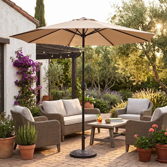 Sombrilla de Sol Jardín Eke Life Home con Manivela 2.7m EKE Life Home  Patio Umbrella