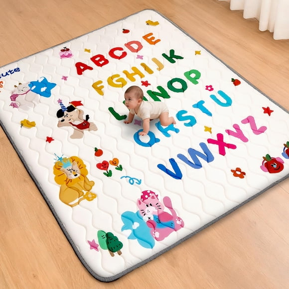 Alfombra de Juego para Bebé RONGFA con Espuma Acolchada Gruesa y Suave 50x50 cm Circo
