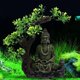 thumbnail image 3 of Estatua de budismo antiguo en paisajismo del tanque de peces Zen ornamento artesanías de simulación decoraciones de acuario entretenimiento de peces escondite decoración elegante (, 3 of 5